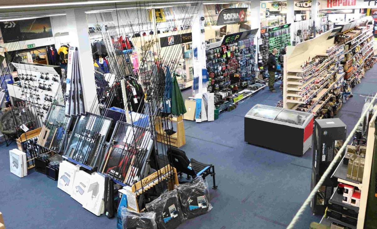 Inside the Gerry's Fishing showroom in Morecambe